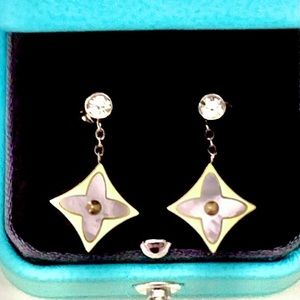 Diamond Mother of Pearl Blossom Earrings